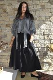 Nonni Gingham Poet Blouse Black Grey